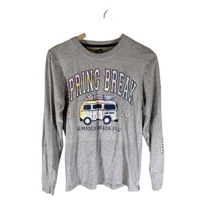 Surf Style Womens Long Sleeve Shirt M Medium‎ Gray Casual Spring Break Florida